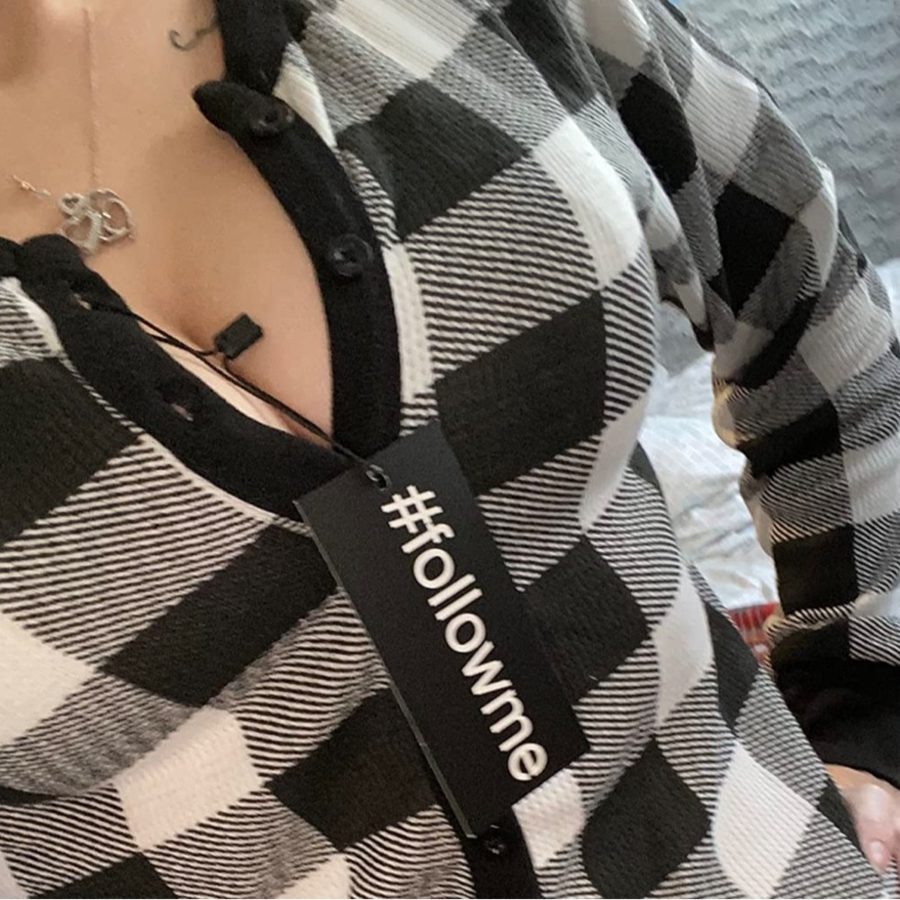 Followme new onesie buffalo print medium women’s pajamas thermal